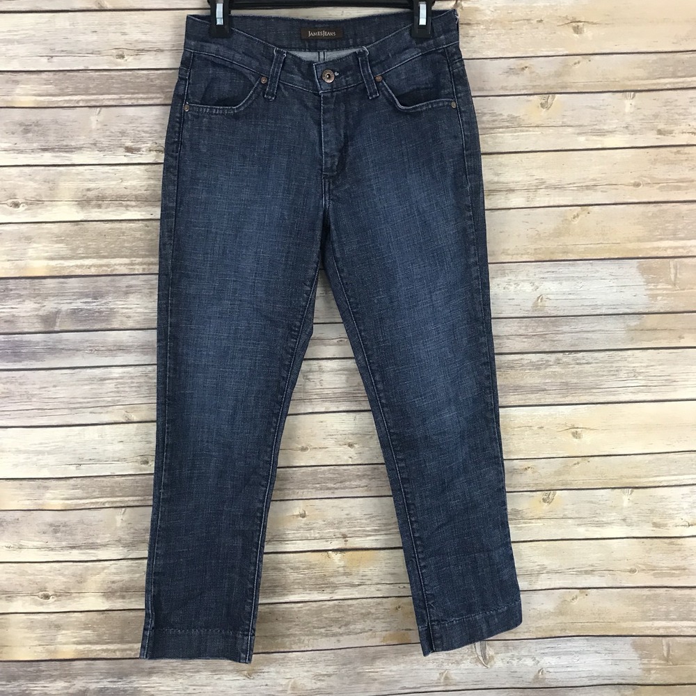 James Jeans Jeans Womens 26 Blue Crop Skinny Denim Stretch Mid Rise Dark Wash